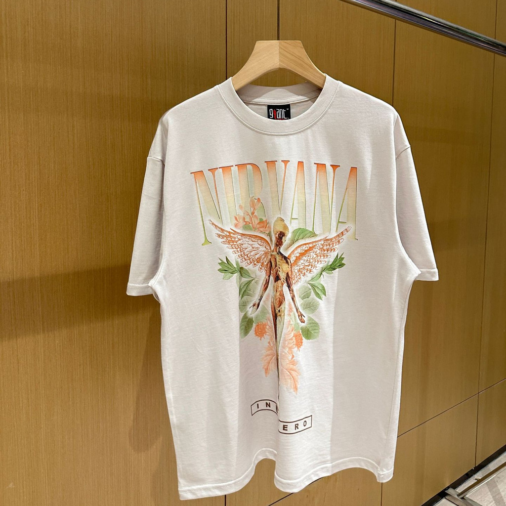 HYCF Vintage Nirvana Nirvana Angel Rock Band FOG Kote Koben Short Sleeve Couple Set for Men and Wome