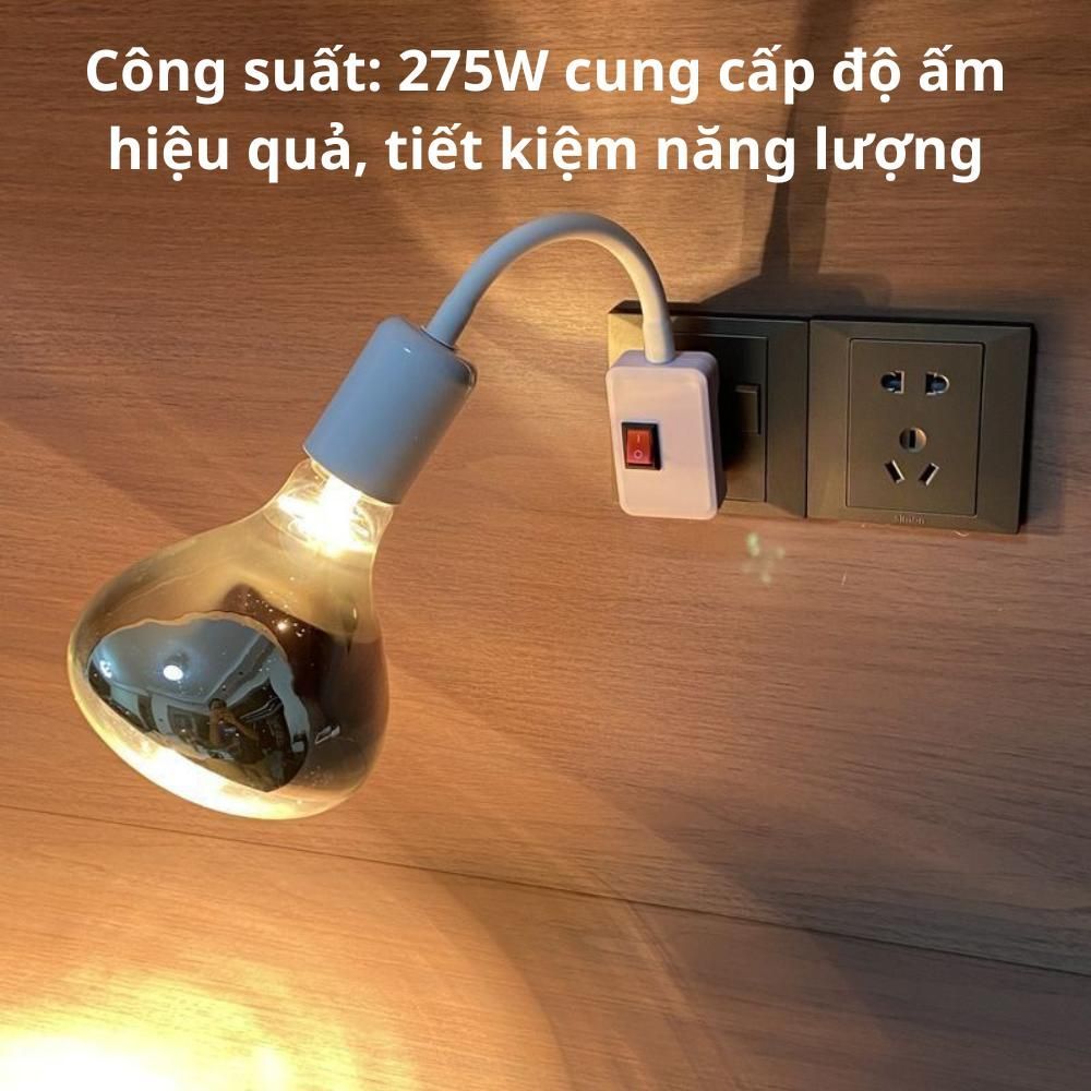 Bóng đèn Sưởi 275W Đa Năng Tiết Kiệm Điện Phù Hợp Mọi Gia Đình, Bóng sưởi nhà tắm hồng ngoại siêu bên chịu nước SMH HOME