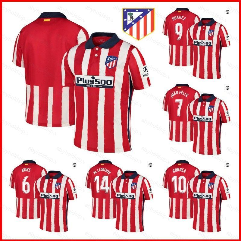 Áo thun bóng đá Atletico Madrid sân nhà 2020-2021 - Suarez, João Félix, Correa, Llorente, Koke