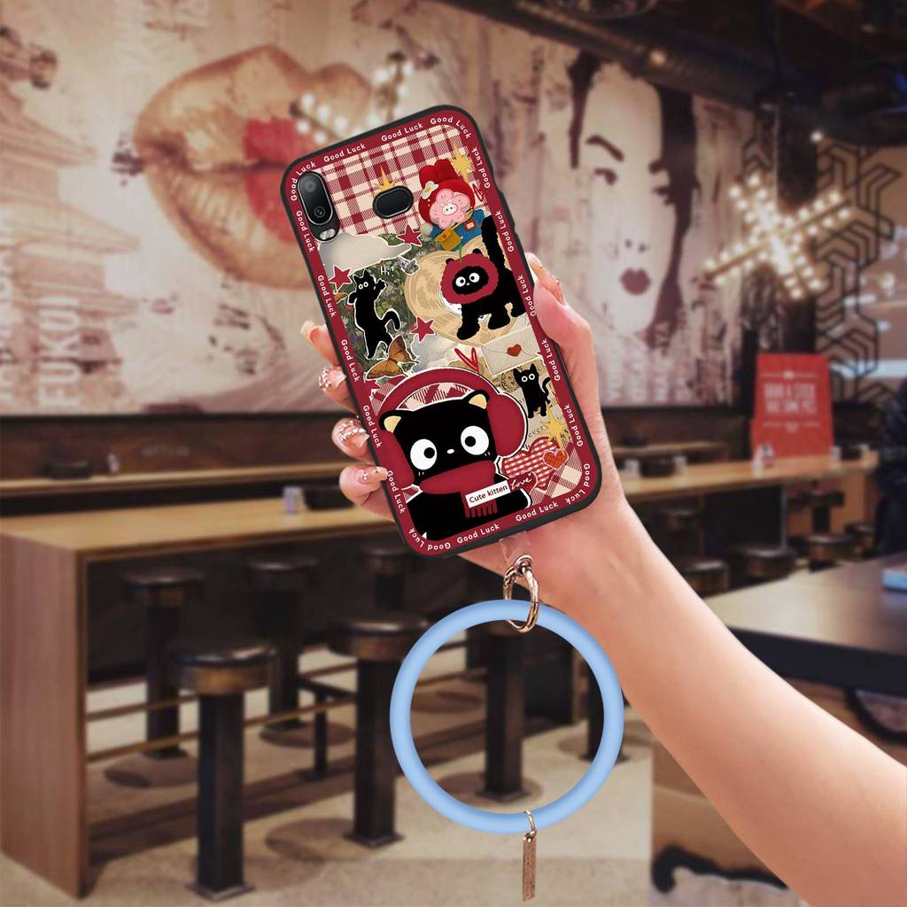 Ốp Mềm Ngộ nghĩnh Ốp lưng Samsung Galaxy A6S Vòng Tay Thanh Niên Bảo Vệ Màu Trơn Chống Va Đập Ốp Lưn