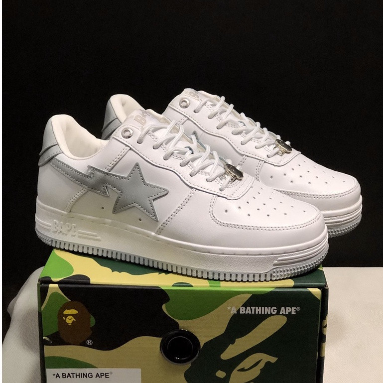 XWKZ A Bathing Ape (BAPE) BAPE STA Lightning Star Low-Top Giày thể thao thông thường Unisex Giày trư