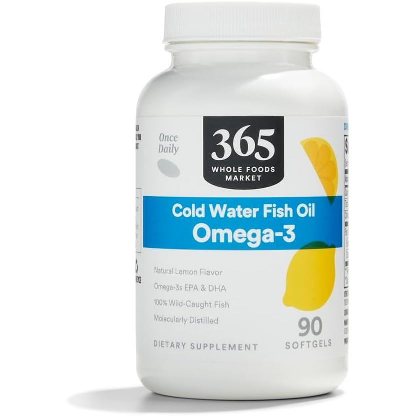 365 by Whole Foods Market, Lemon Omega-3 Softgels, 90 CT