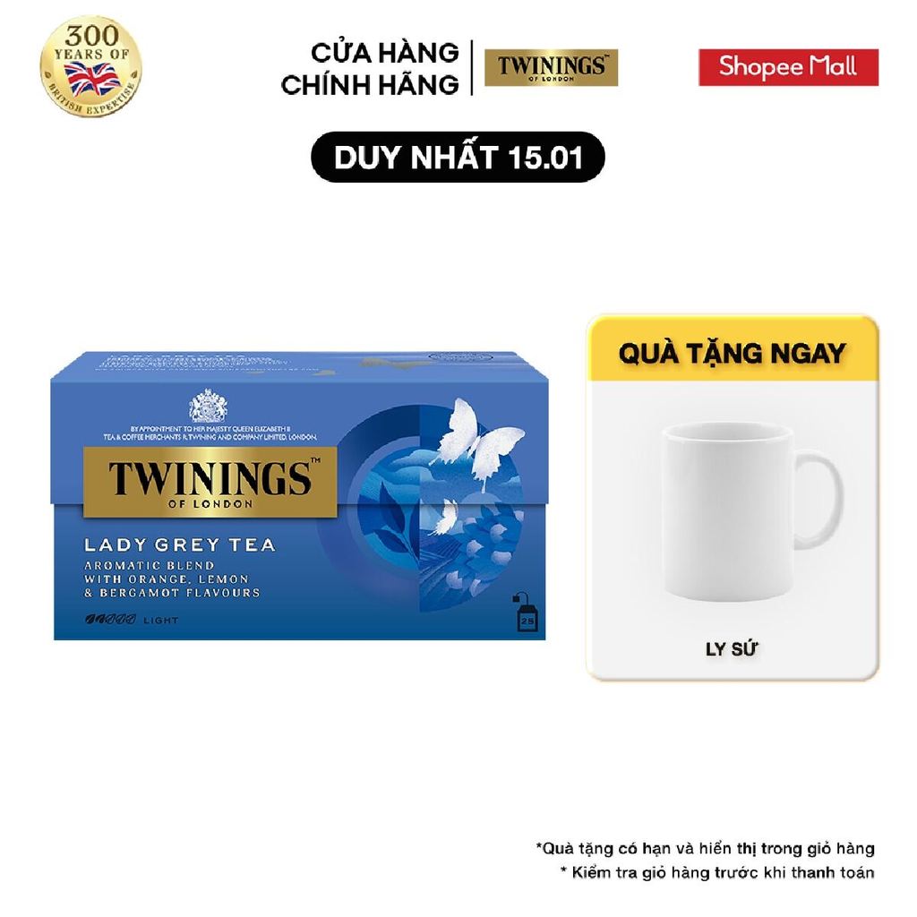 Trà Túi Lọc Twinings Lady Grey 25 gói x 2g