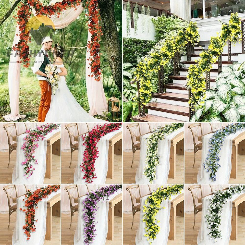 FASHYUNER Sống Động Như Thật Morning Glory Vine, Nhiều Màu DIY Morning Glory Hoa Nhân Tạo, Phụ Kiện 