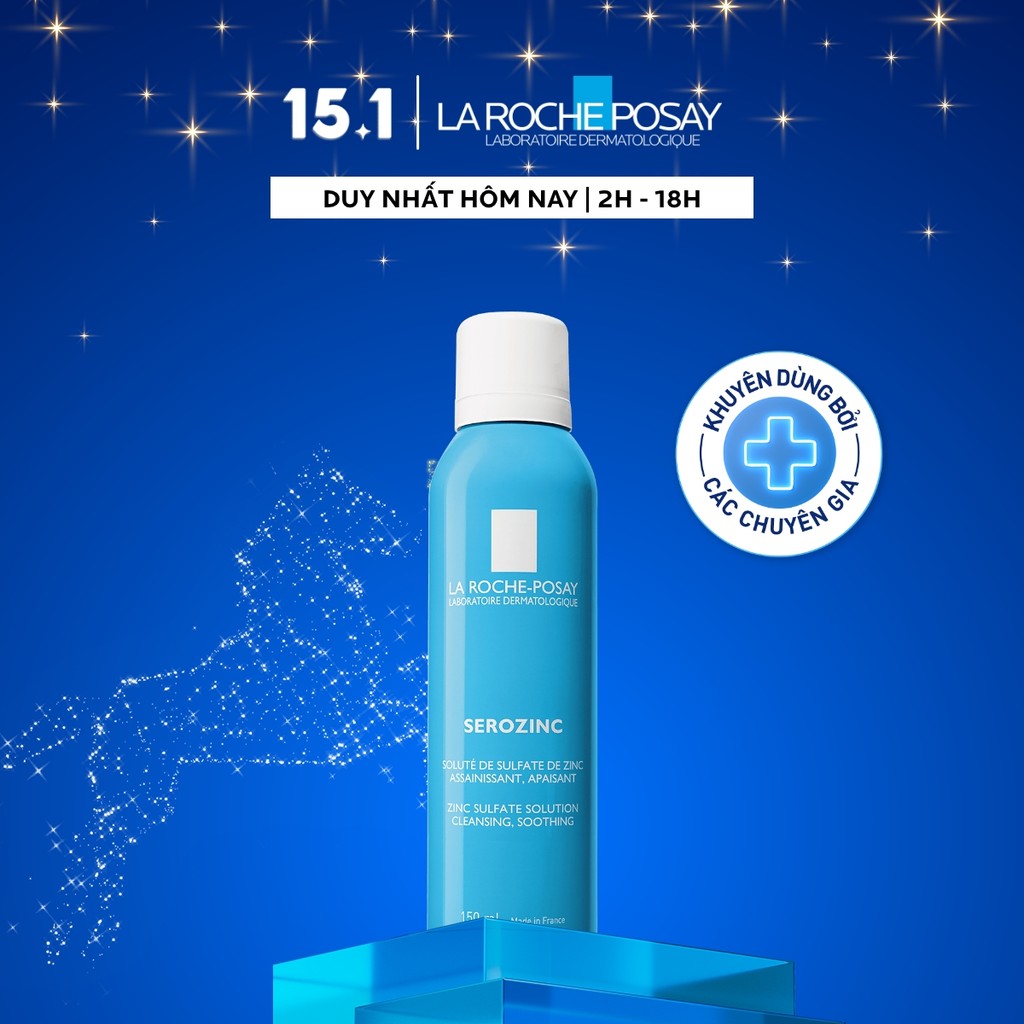 Xịt khoáng giúp làm sạch & làm dịu cho da dầu mụn La Roche Posay Serozinc 150ML