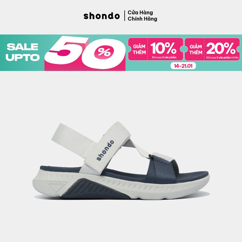 Giày Sandals Nam Nữ Shondo F7 Racing Phối Màu Xám Rêu Xanh Dương F7R2435