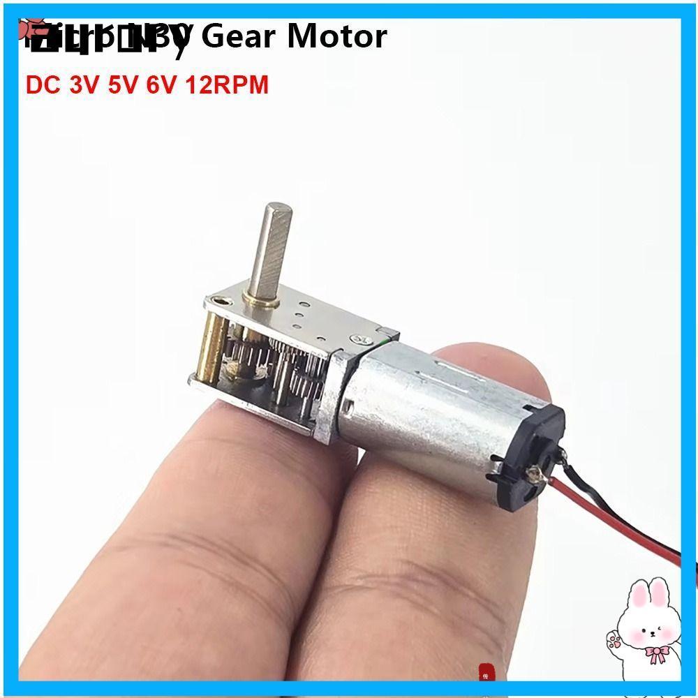 AURORY 1 Chiếc Động Cơ Bánh Răng Micro N30, Động Cơ Hộp Số Mini DC 3V 5V 6V 12RPM, Trục Dài Đơn Tốc 