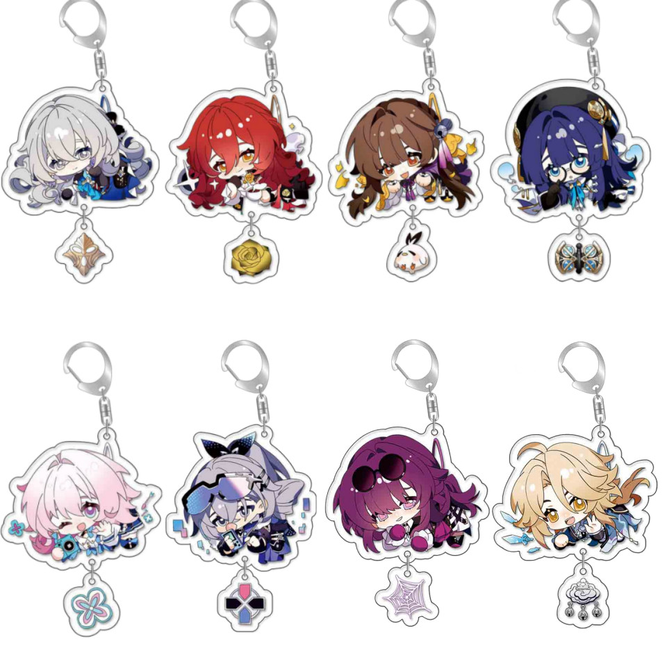 Hot Game Honkai Star Rail Keychain Dan Heng Bronya Rand Asta Herta Himeko Q Version Figure Acrylic