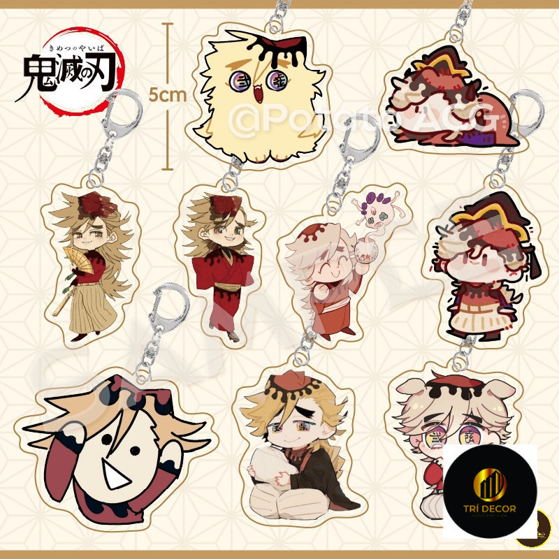 Móc khoá Anime Manga Thanh Gươm Diệt Quỷ Twelve Kizuki Douma Anime Kawaii Demon Slayer Acrylic Kimet
