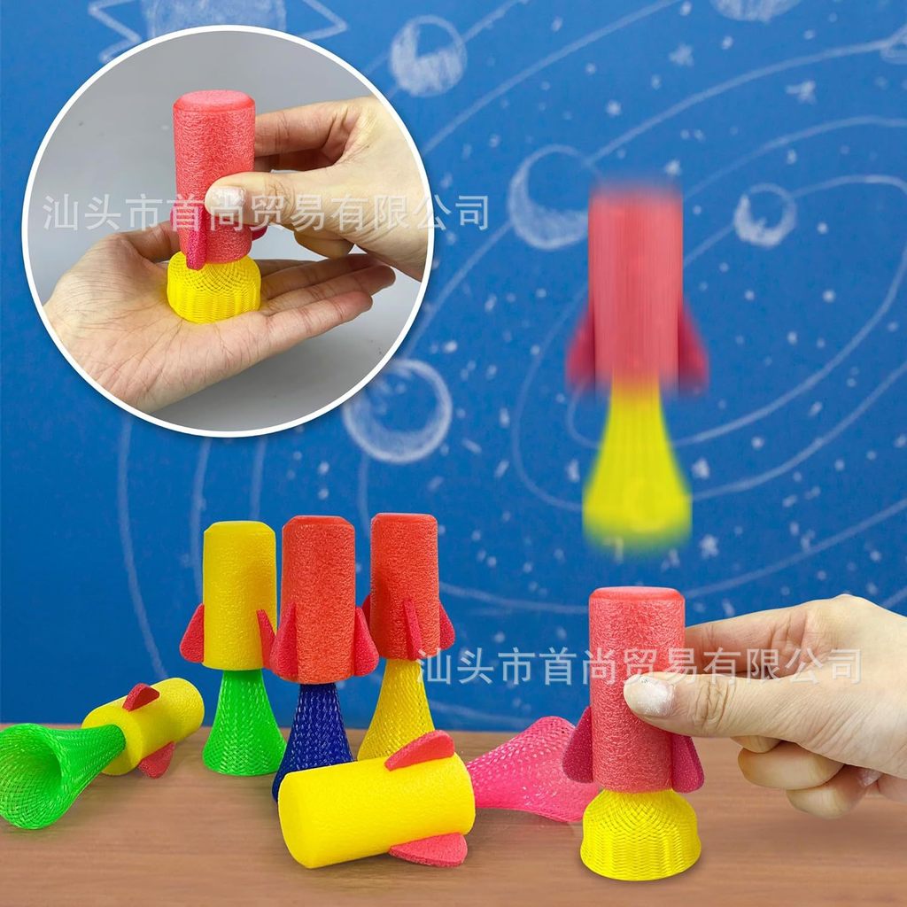 Bounce Rocket Đồ chơi trẻ em Đầu ngón tay EVA Foam Bounce Elf Sponge Press Phóng tên lửa Bounce