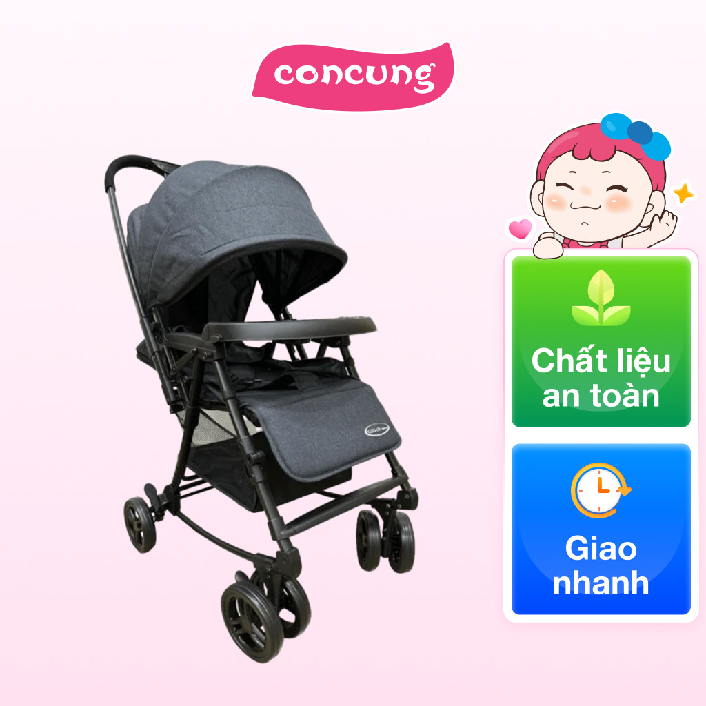 Xe đẩy em bé Gluck C9 (Dk grey, hai chiều)