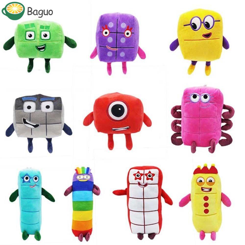 BAGUO Numberblocks Đồ chơi sang trọng Gối sang trọng Động vật Đồ chơi giáo dục sang trọng Trang trí 
