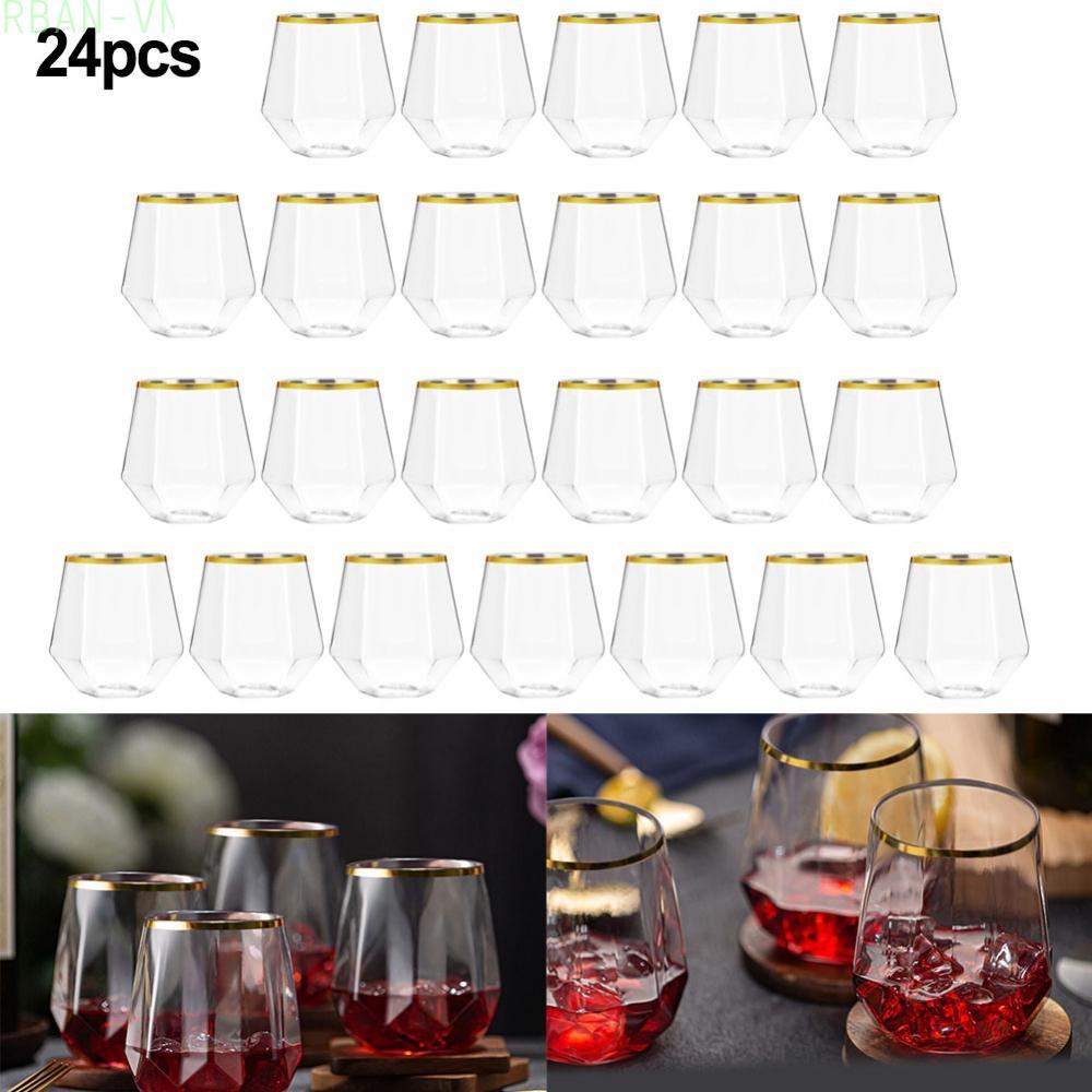 Disposable Wine Glasses 24 Pack Glasses 9 Ounce Capacity Easy Cleanup Option