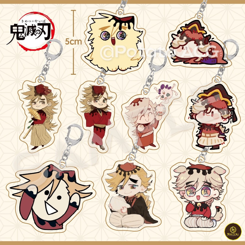 Móc khoá Anime Manga Thanh Gươm Diệt Quỷ Twelve Kizuki Douma Anime Kawaii Demon Slayer Acrylic Kimet