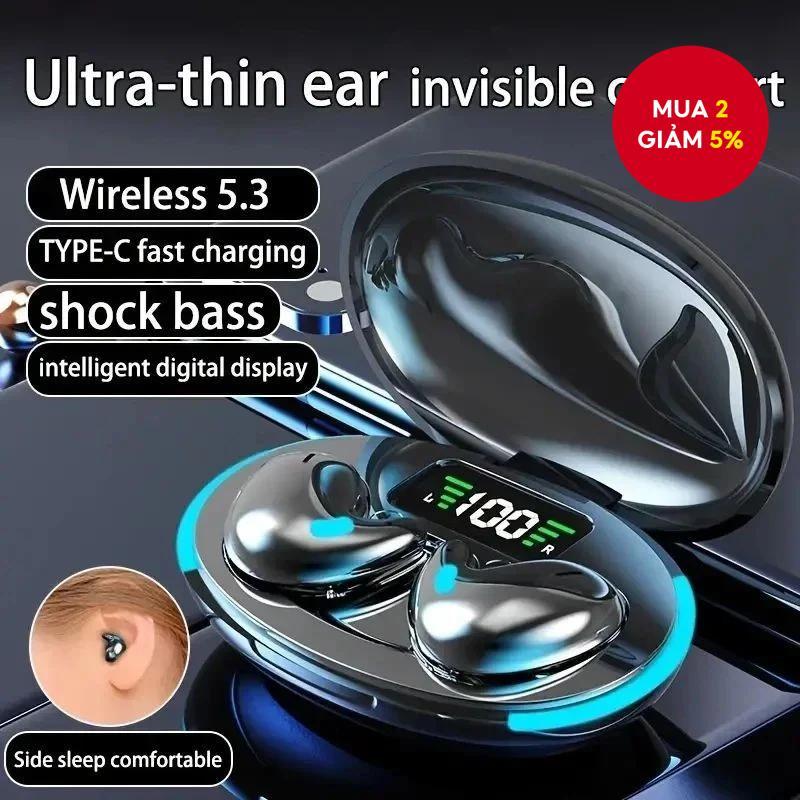 HQAI X55 Tai Nghe Không Dây Ngủ Âm Thanh Hi-Fi, Tai Nghe Bluetooth, Tích Hợp Mic, Âm Thanh Stereo, C
