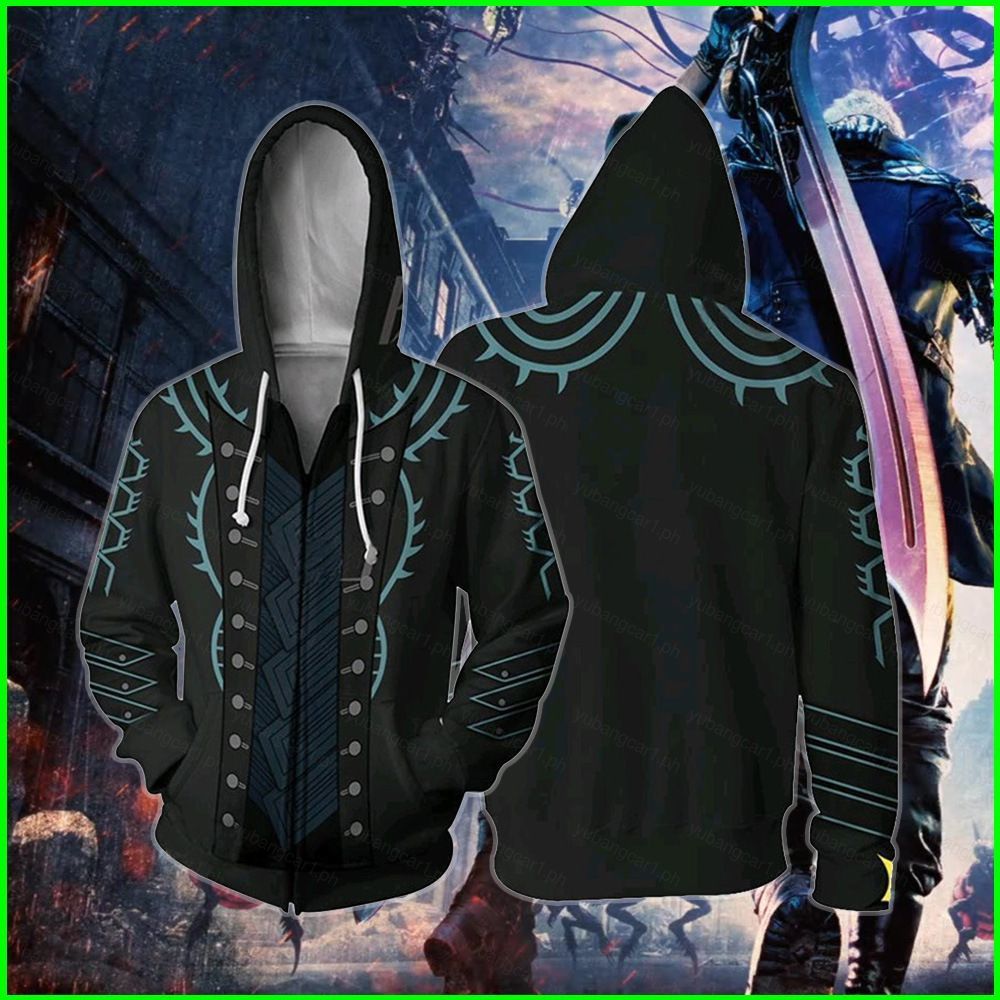Áo khoác dài tay cosplay Vergil Devil May Cry 5 với thiết kế 3D, phù hợp unisex