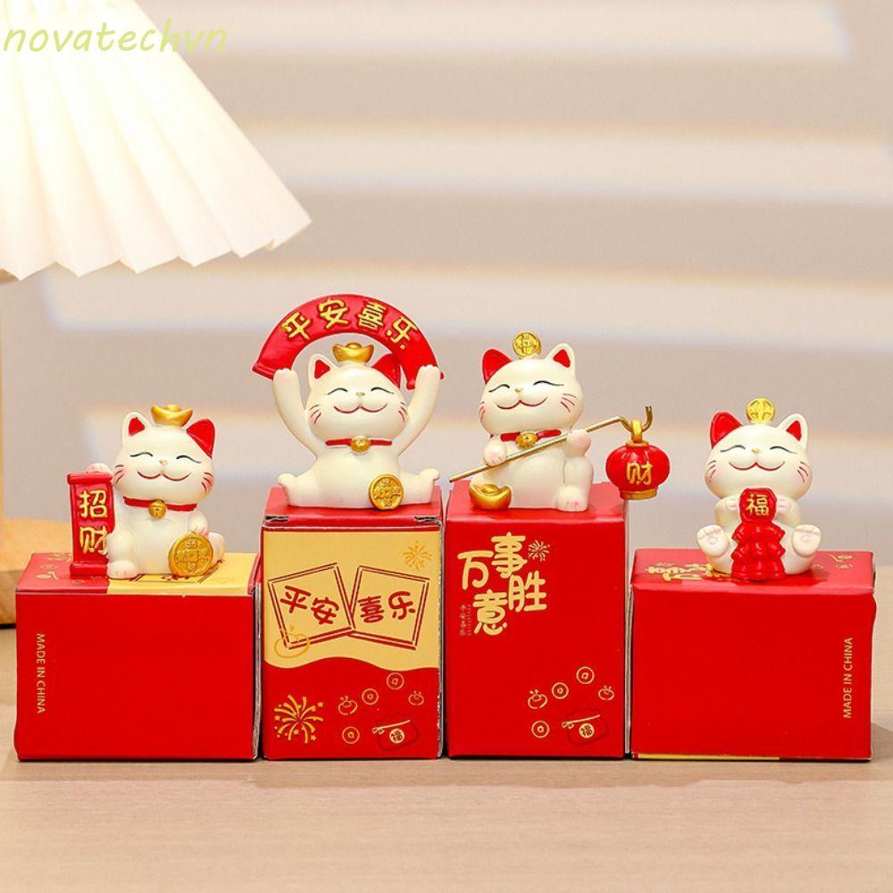 NOVA Maneki Neko Hình Thu Nhỏ, Phim Hoạt Hình Nhựa Mèo May Mắn Tượng Nhỏ, Phong Cách Trung Hoa Tinh 