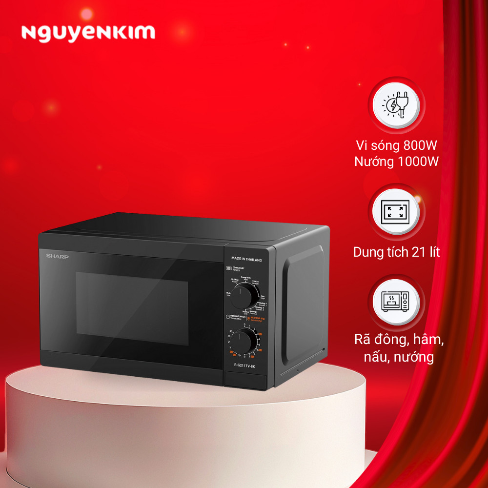 Lò vi sóng Sharp 21 lít R-G211TV-BK