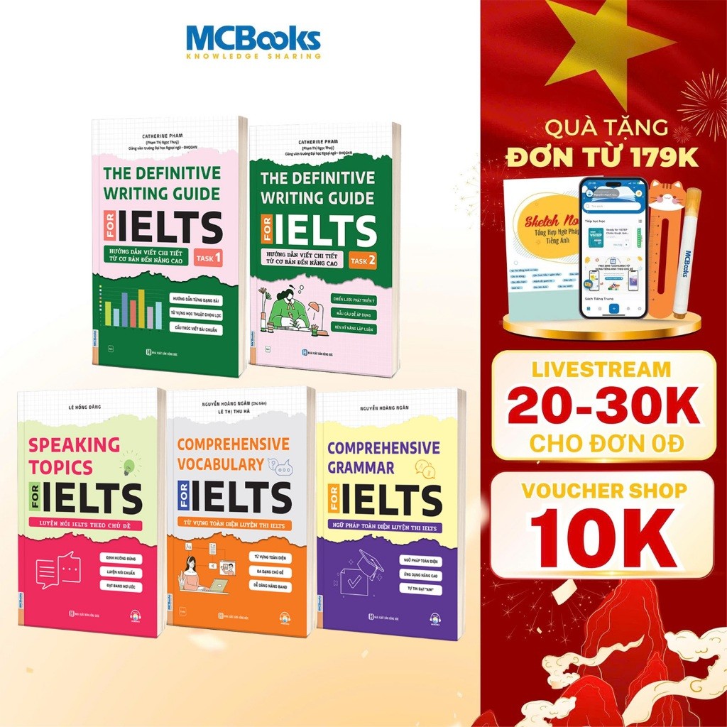 Sách -Ôn luyện IELTS- prehensive Grammar IELTS, Speaking Topics IELTS và The Definitive Writing Guid