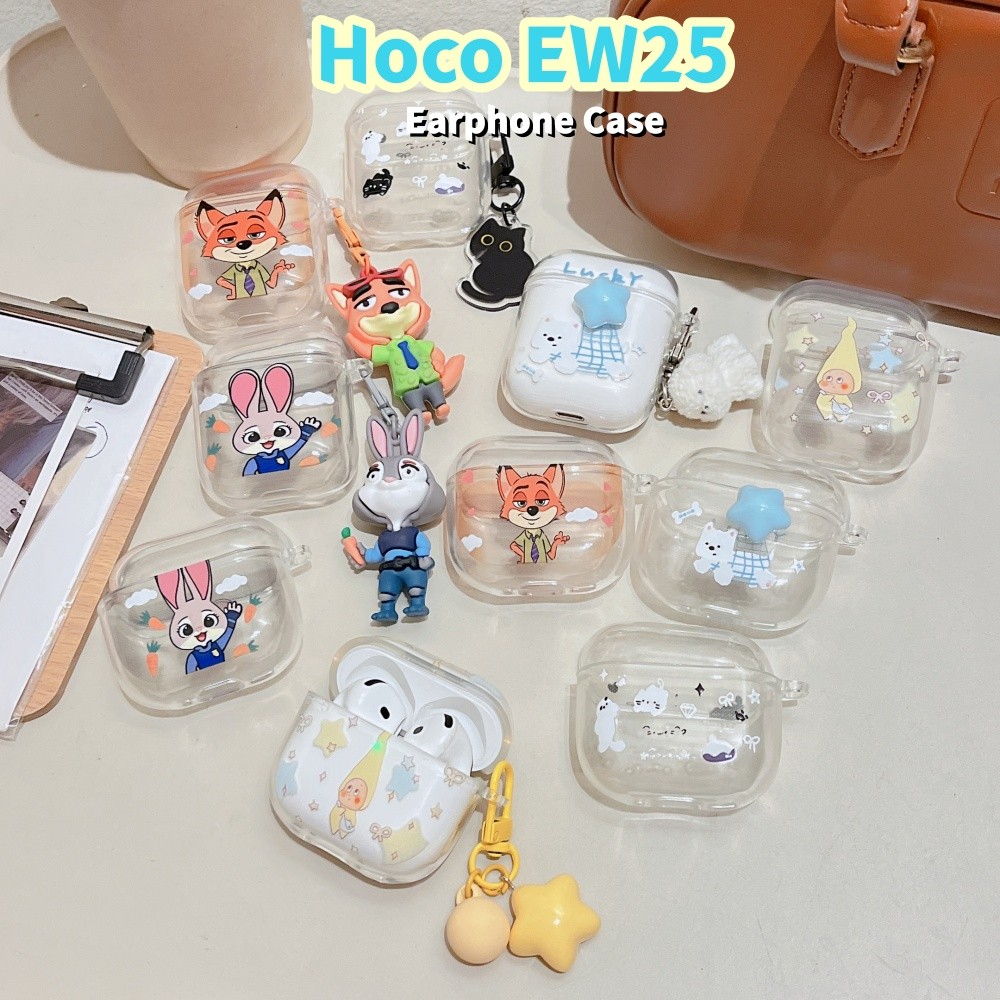 Hàng có sẵnDành Cho Hoco EW25 Ốp Lưng Tai Nghe DIY Vintage Hoạt Hình Vỏ Silicon Mềm