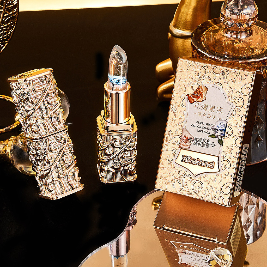 XRoland Cánh Hoa Thạch Son Môi Nữ Thay Đổi Nhiệt Độ Son Dưỡng Môi Chống Thấm Nước Chống Dính Cốc Chố