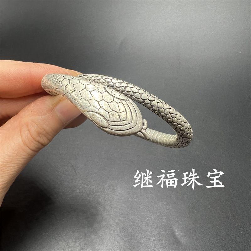Cổ Cung Hoàng Đạo Hình Rắn Vòng Tay Handmade Niche Retro Benming Năm Thời Trang Cung Hoàng Đạo Mở Vò