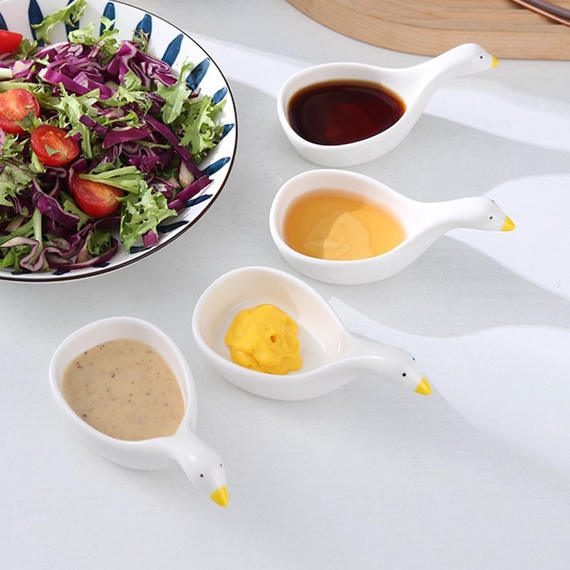 Cartoon dipping sauce dish, cute small dish for home use, exquisite snack dish, Korean-style BBQ dip