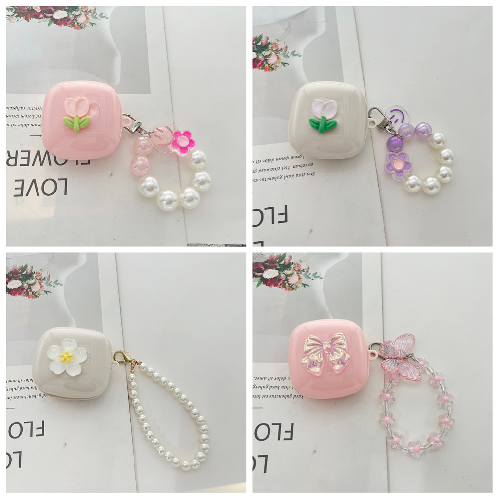 Ins Hoa Dành Cho Lenovo LP40pro LP40 LP80 LP5 ht38 Ốp Lưng Silicon Tai Nghe Có keychian Bao