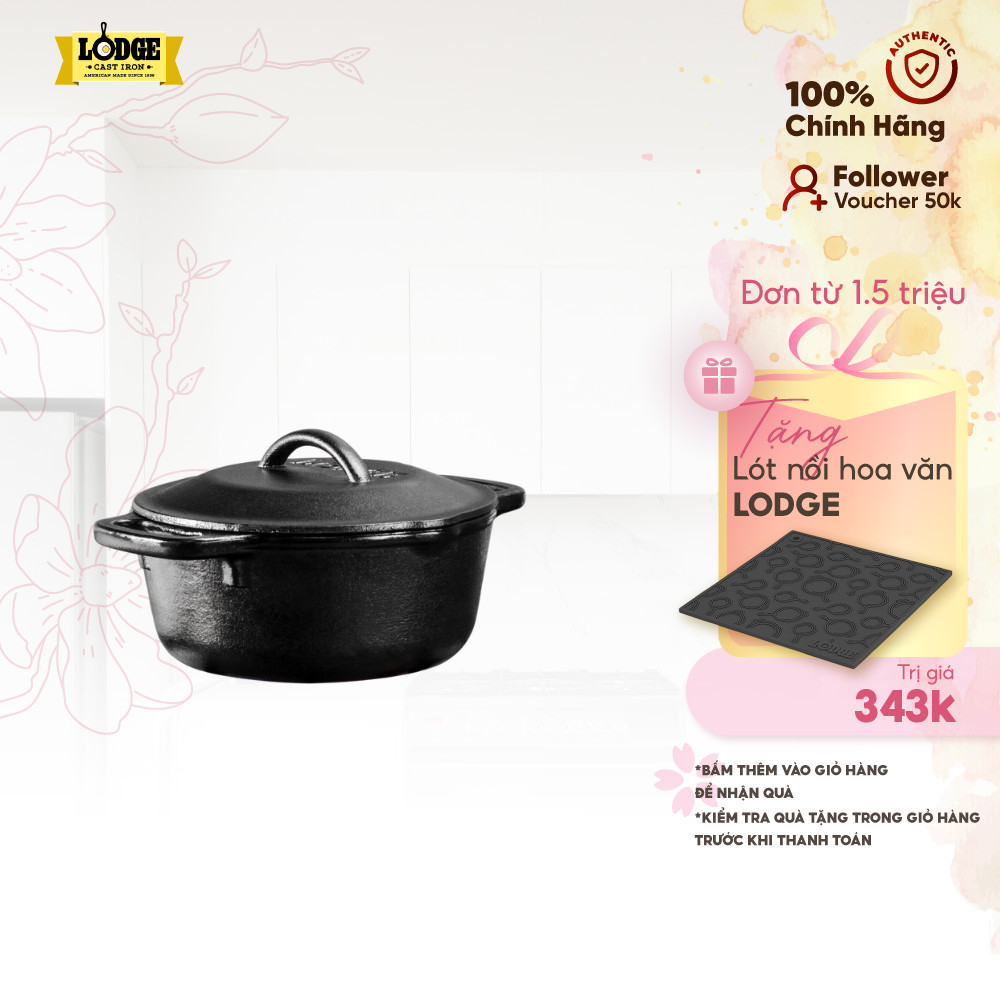 Lodge - Nồi gang truyền nhiệt tốt dùng được trên mọi loại bếp - 18.5cm - 0.95L