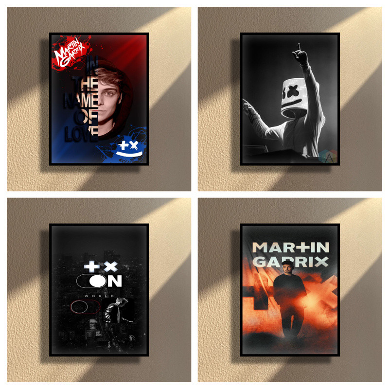 Poster DJ Martin Garrix & Marshmello Nhạc Dance Điện Tử Nghệ Thuật Treo Tường | Trang trí phòng quạt