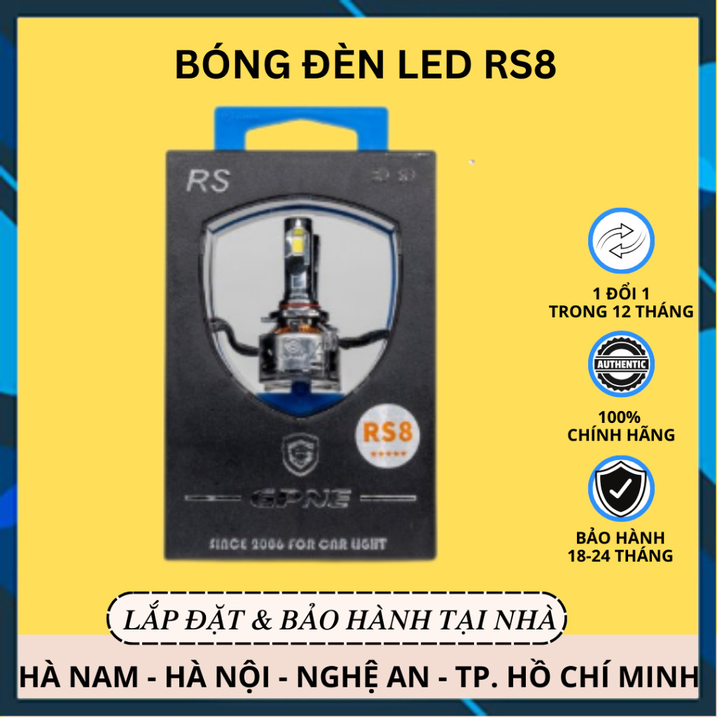 [Hàng mới về] BÓNG LED GPNE RS8 - Tăng Sáng Mạnh Mẽ