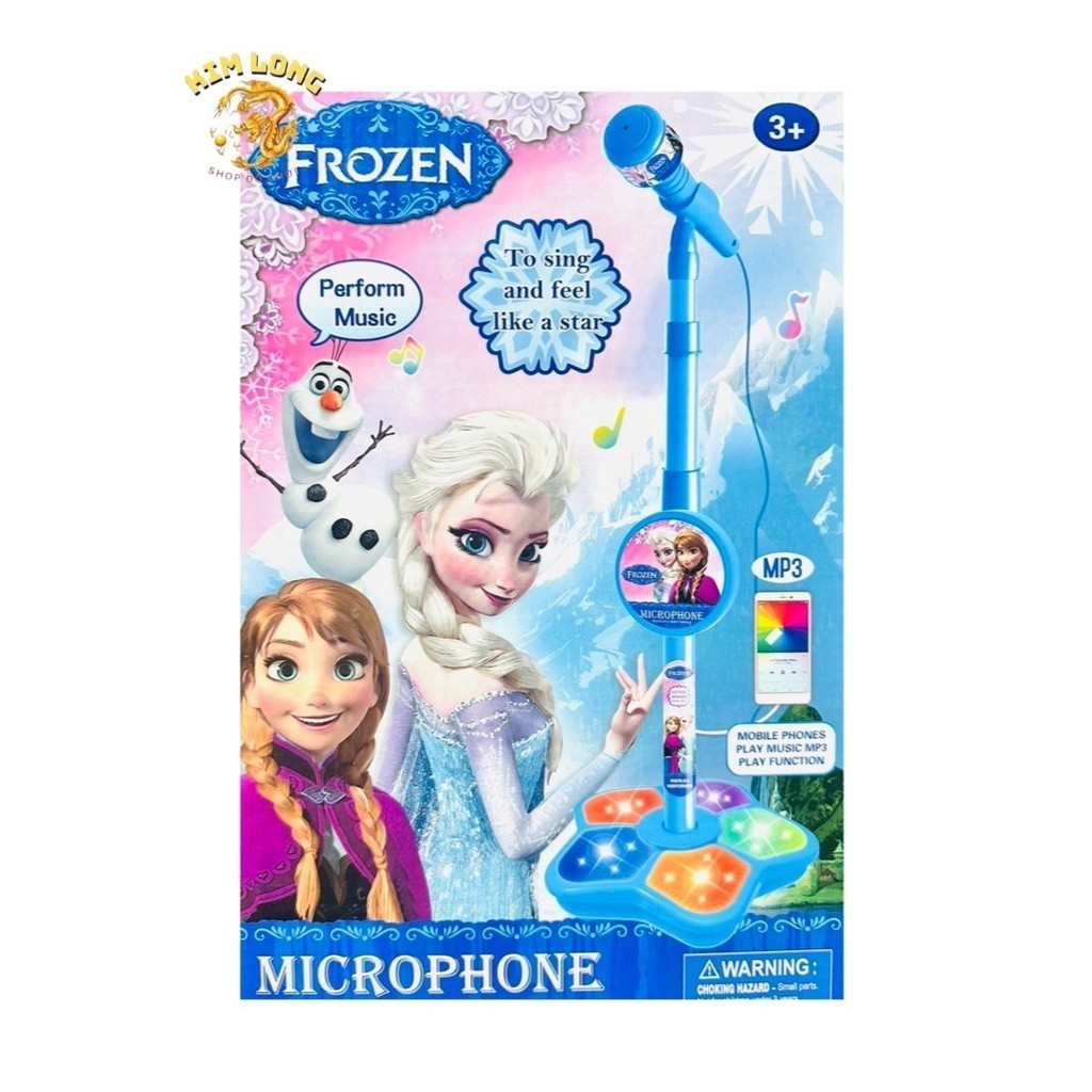 Đồ Chơi Micro chân đứng hình ELSA và NGỰA PONY dùng pin có loa phát âm, đèn nhấp nháy dây kết nối đi