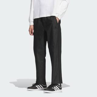adidas Phong cách sống QUẦN DENIM DÀI CO GIÃN ESSENTIALS PLUS DÁNG TIÊU CHUẨN, GẤU MỞ Nam Đen KF3744