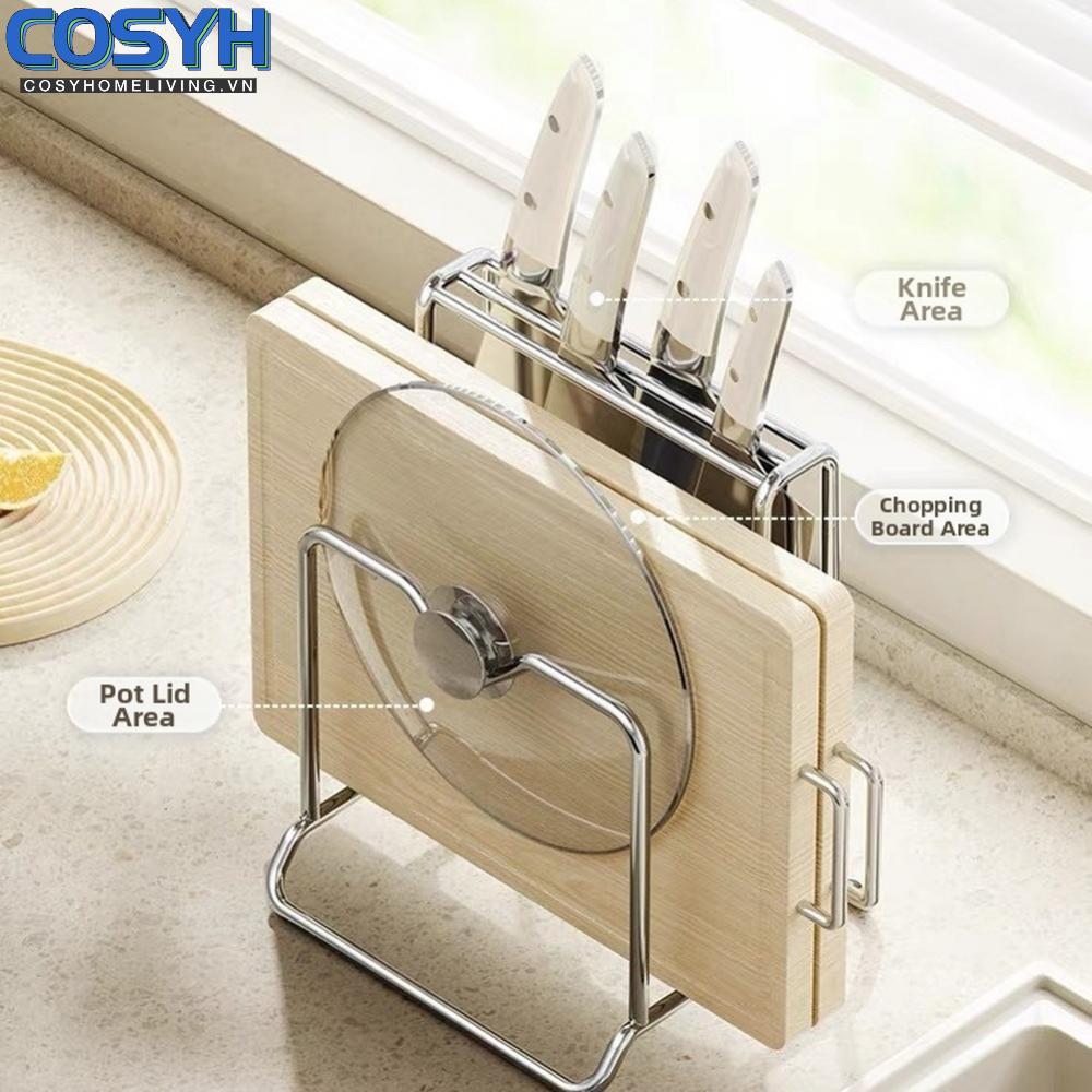 <cosyh>Compact Stainless Steel Kitchen Organizer for Cutlery Holder and Chopping Boards