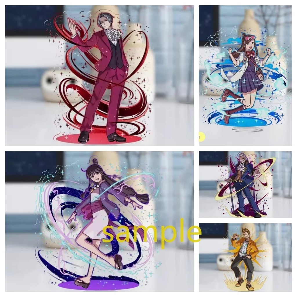 Standee Anime Ace Attorney Mô hình Phoenix Wright Miles Edgeworth Maya Fey Móc Khóa Mica Acrylic Tra