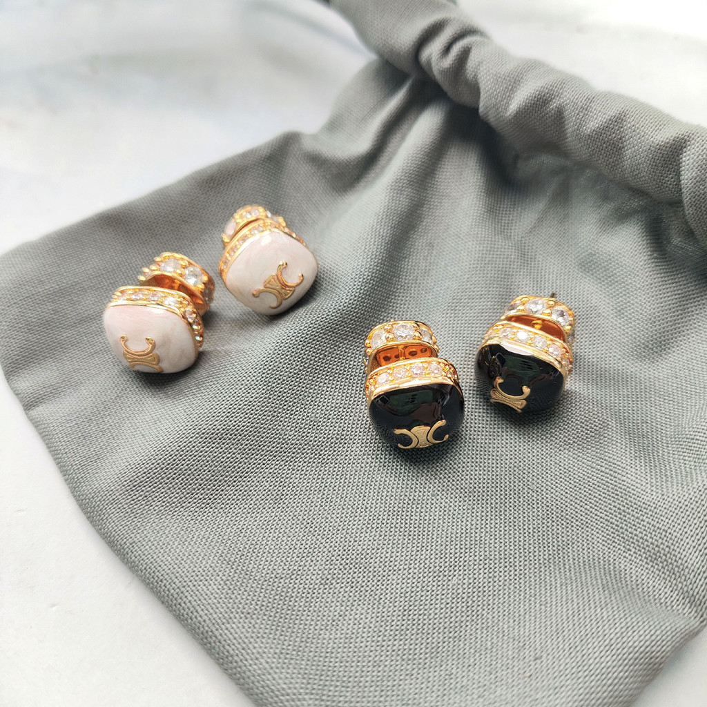 Full-diamond square oil-drip earrings, light luxury ladylike style, versatile women's earrings, Czec