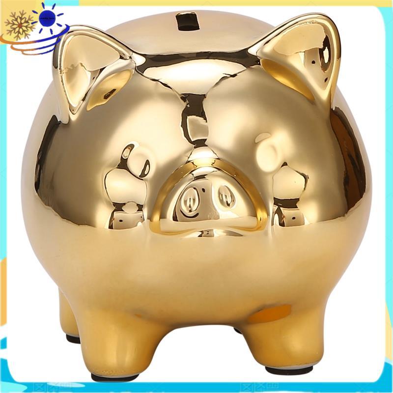 Gốm Vàng Lợn Heo Heo Đất Đồng Xu Dễ Thương Heo Đất Trang Trí Lợn May Mắn, Lợn Vàng