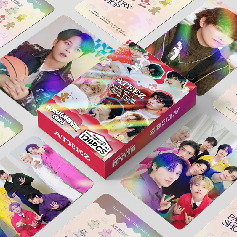 124 Cái / hộp ATEEZ Photocards Holographic LOMO Card 2026 KPOP Holographic Card Sticker Collection