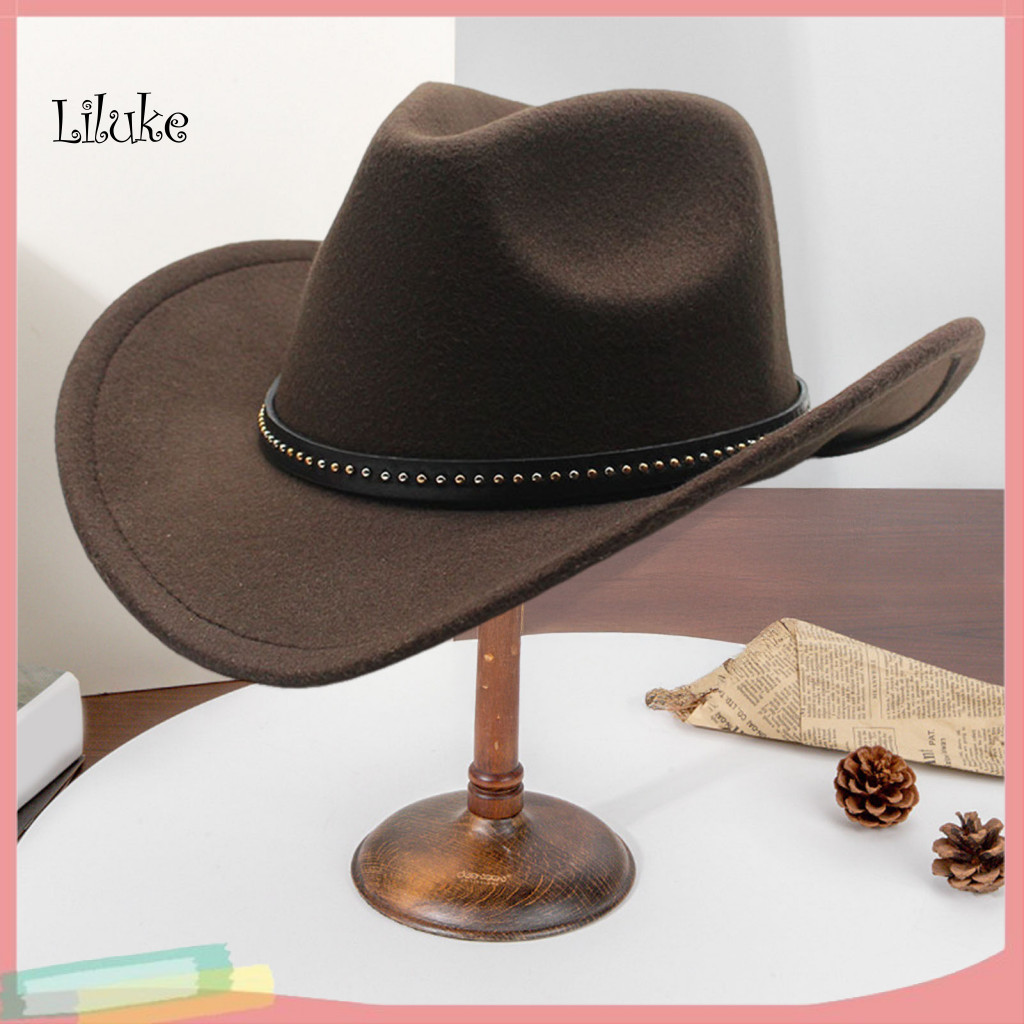LK Denim Cowgirl - Trang phục cảnh sát trưởng với mũ Fedora vành rộng, thiết kế hạt bạc, phù hợp cho