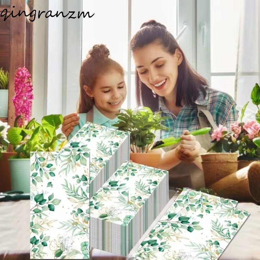 NEXOR 40 Chiếc Khăn Giấy Bạch Đàn, Khăn Giấy Đảng In Cây Xanh Dùng Một Lần, Placemat 33 * 33cm Hấp T