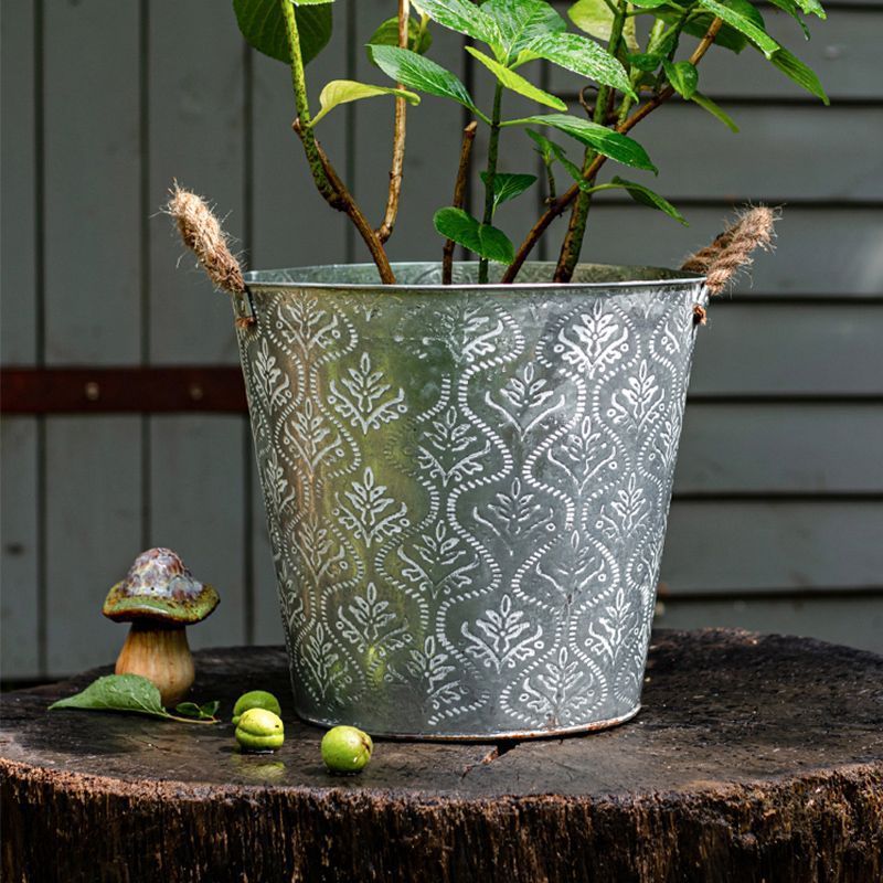 Juhan Retro Thiếc Xô Hoa Khô Xô Hoa Nồi Hộ Gia Đình Sắt Lưu Trữ Thiếc Xô Vườn Hoa Cửa Hàng Trang Trí