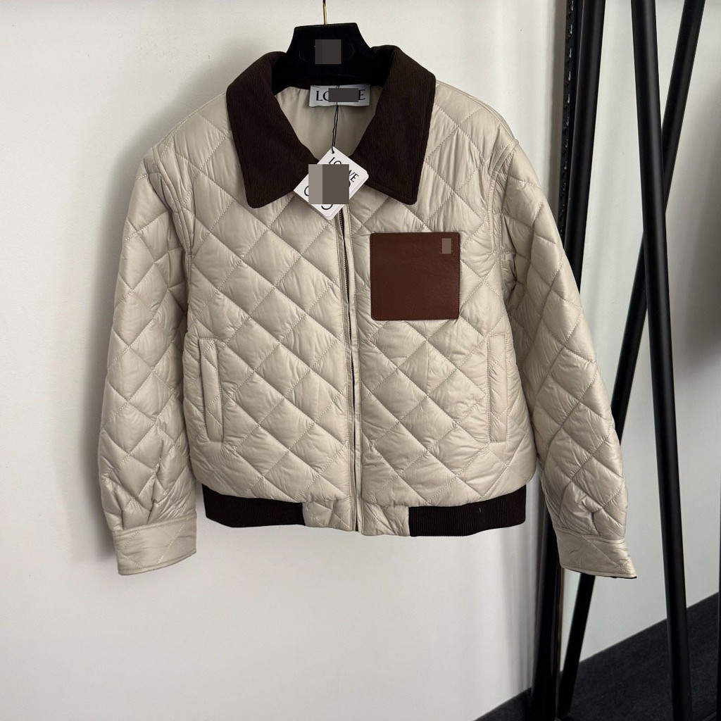 S9B3 Lo1 Warm, slim-fit, leather-paneled, pocketed, embroidered diamond-pattern corduroy, turn-down 