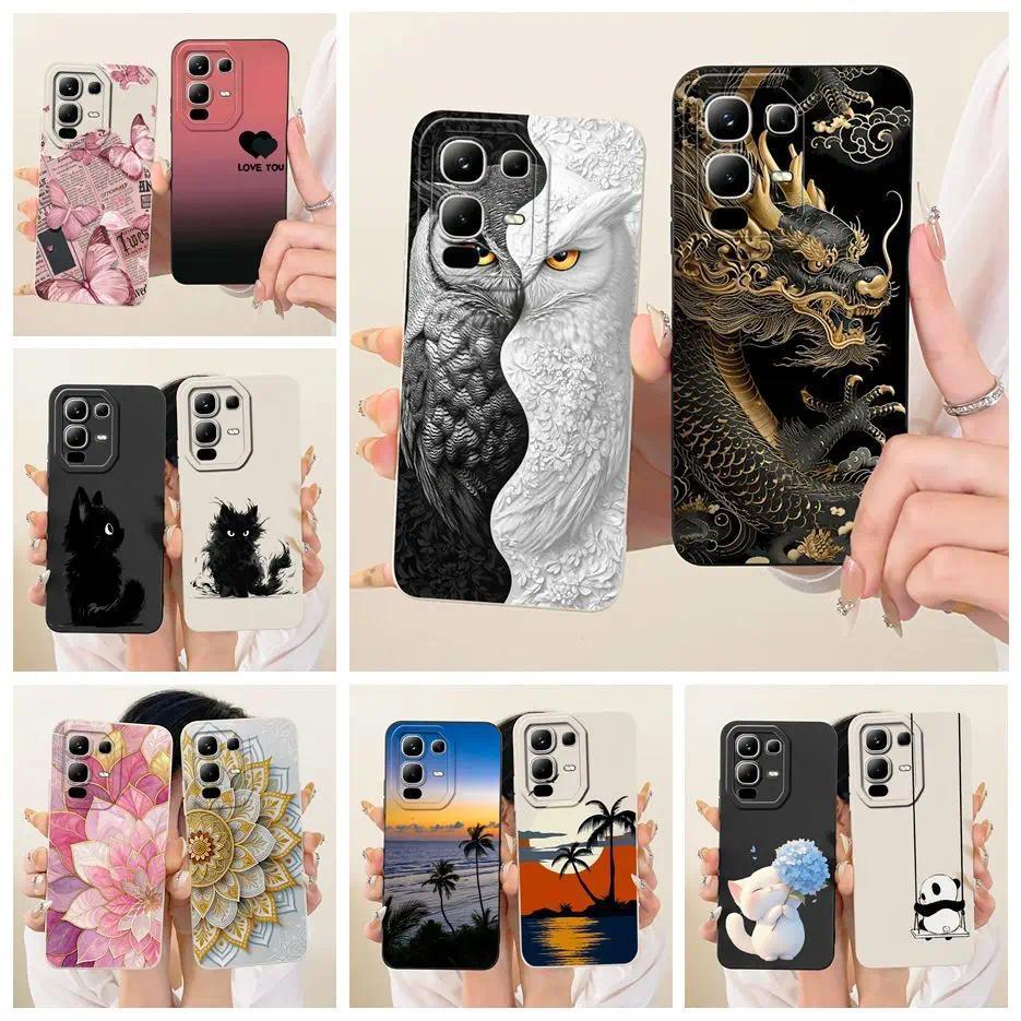 Dành Cho Infinix Note 50X 5G Ốp Lưng X6857B Cool Owl Dragon Painted Cover Vỏ Điện Thoại TPU Mềm Cho 