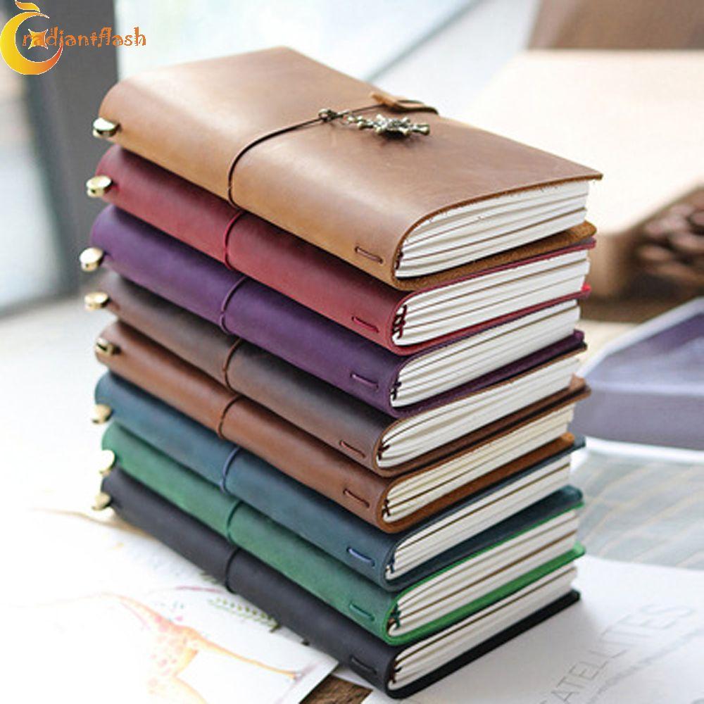 RADIANTFLASH Vintage Notebook Planner Quà Tặng Du Lịch Văn Phòng Nhật Ký Handmade Sketchbook Du Lịch