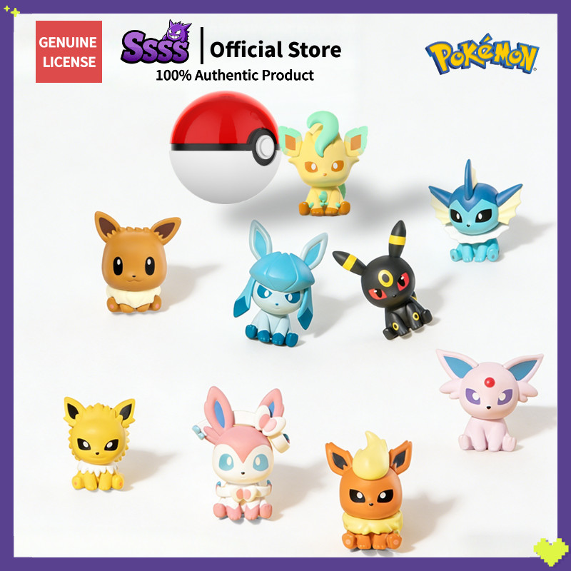 Pokémon chính hãng Little Adventure Series Second Eevee and Evolution Mini Doll Búp bê dễ thương Đồ 