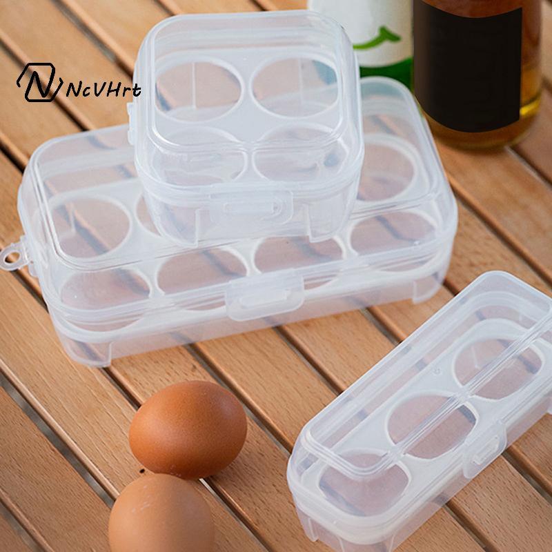 Hộp Eggs Organizer 3/4/8 Lưới Trong Suốt, Phù Hợp Cắm Trại và Thịt Nướng