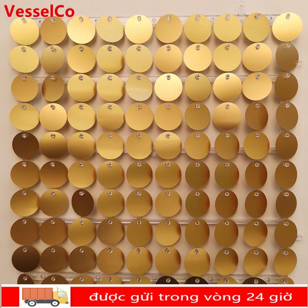 VESSELCO Sequin Phông Nền, Bảng Điều Khiển Sequin Tròn Lấp Lánh Trang Trí Tường, Tấm Trang Trí Phông