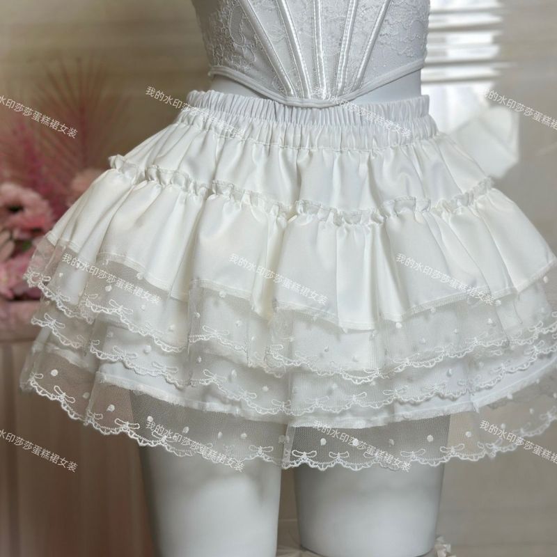 Ngọt Bánh Váy Ren Khâu Ren Phong Cách Mới Nhỏ Cao Cấp Váy Puffy Phù Hợp Với Váy Puffy