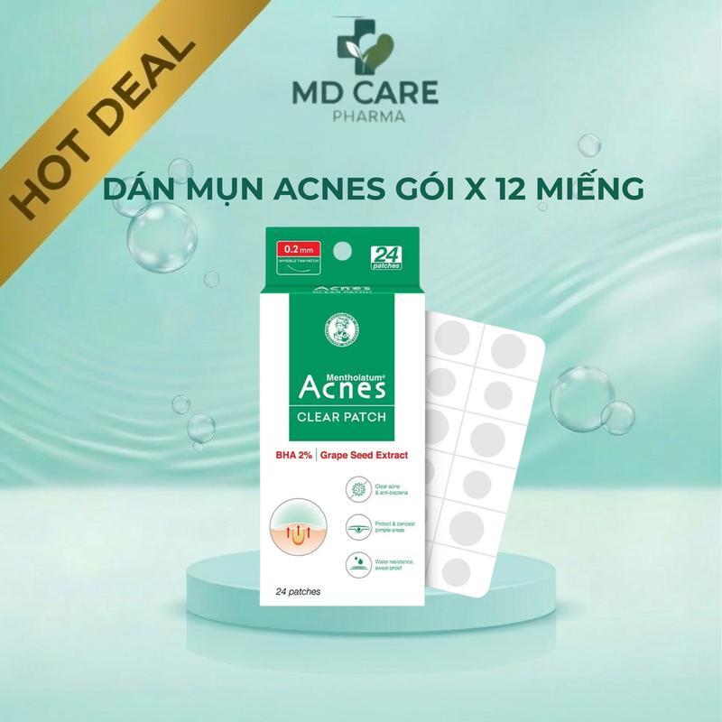 Miếng Dán Mụn Clear Patch Acnes - Miếng Dán Giảm Viêm, Sưng Mụn Trong Suốt