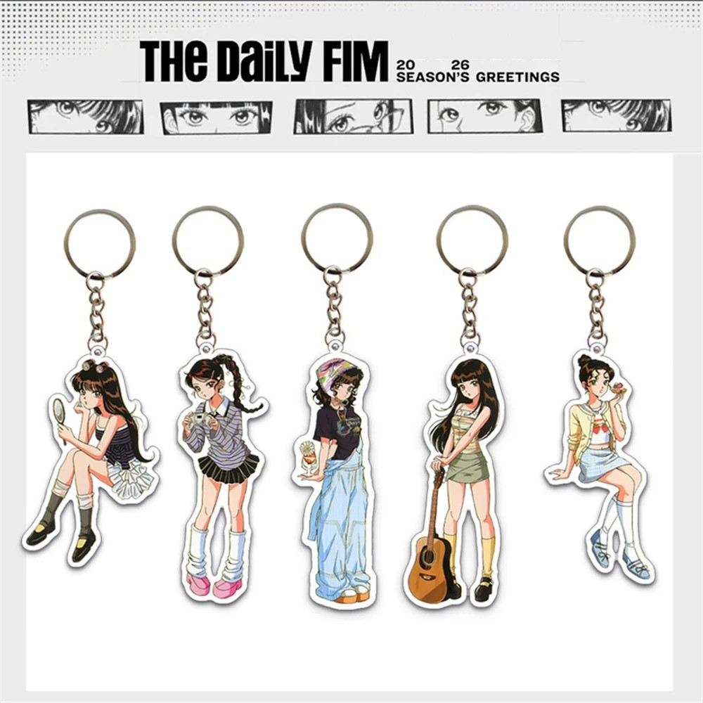 Móc khóa Acrylic LE SSERAFIM The Daily FIM Seasons Greetings 2026 mẫu Anime Cartoon dễ thương quà tặ